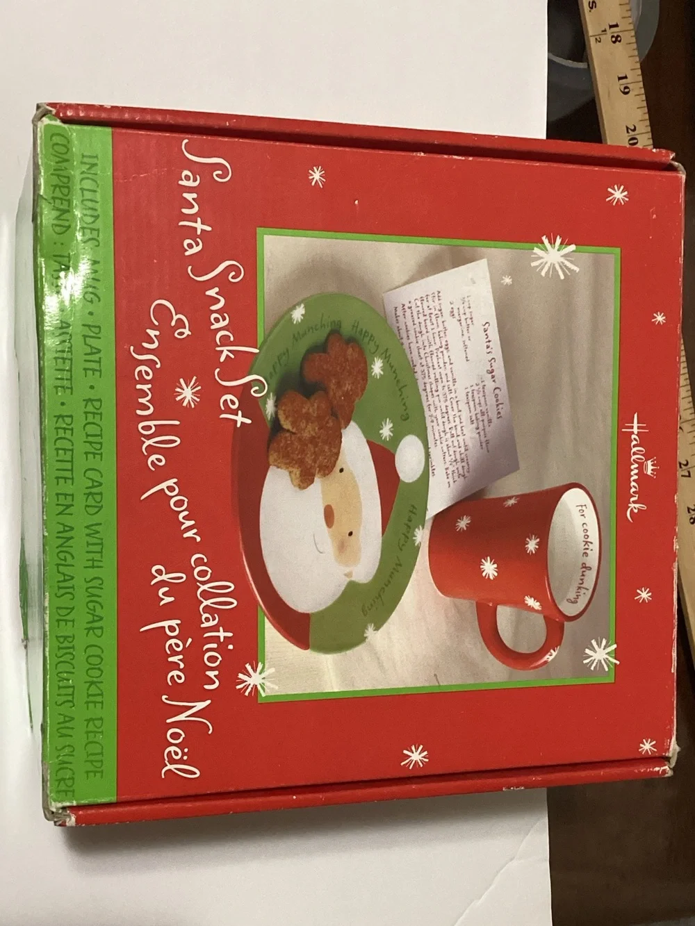 Hallmark Red and Green Santa Snack Set - Festive Mug & Plate